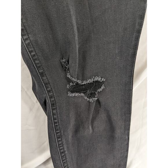 Seven7 Skinny Jeans 14W Black Distressed Tummyless High Rise Contoured Fit Slim - Picture 5 of 14